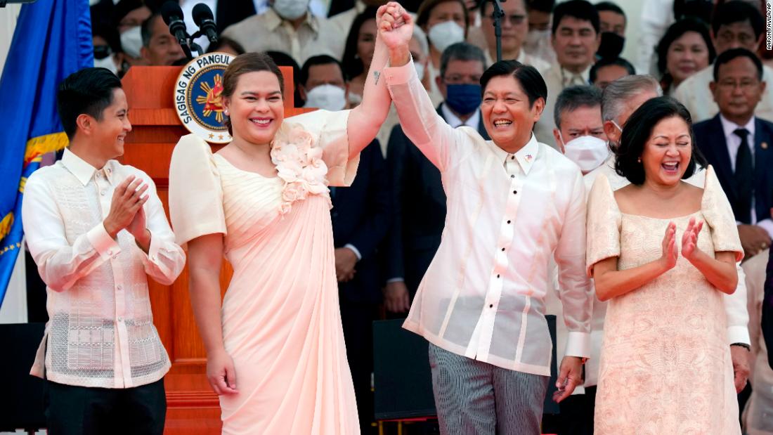 New Philippine President Marcos Jr. praises dictator father during inauguration address